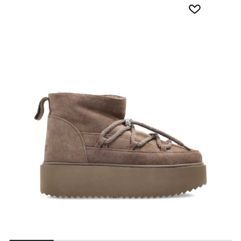 Like New Inuikii Lace-up Platform Ankle Boots In Brown